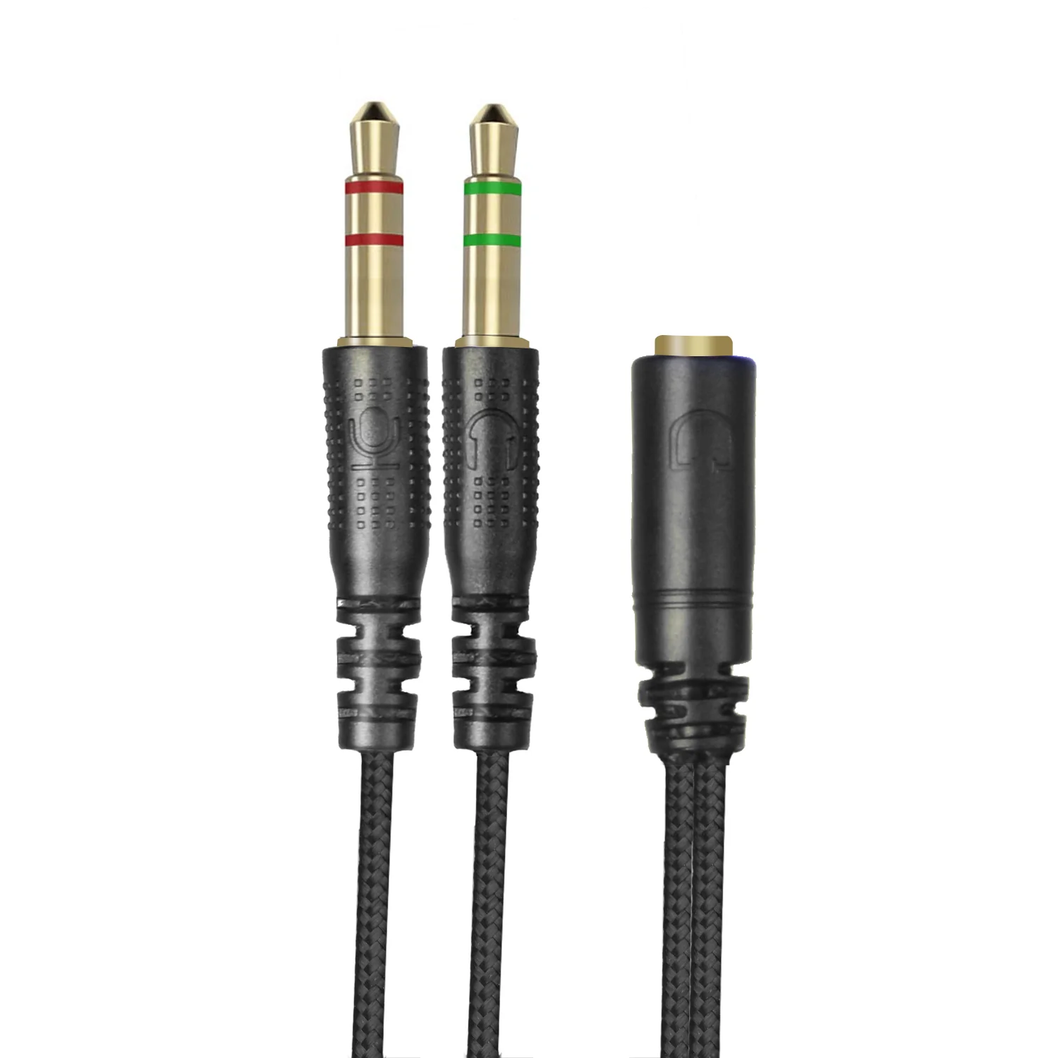 HAVIT 3.5mm Headphone Mic Adapter Cable for Laptop PC, 1 Male To 2 Dual Female Jack - Image 2