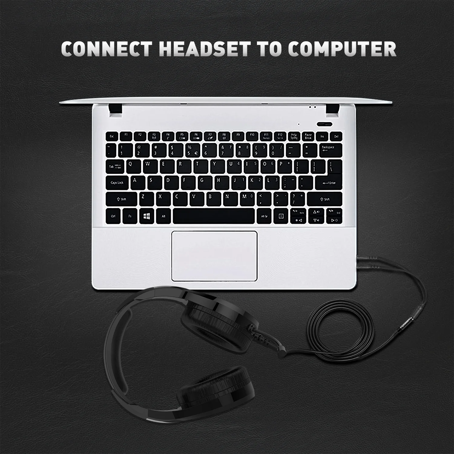 HAVIT 3.5mm Headphone Mic Adapter Cable for Laptop PC, 1 Male To 2 Dual Female Jack - Image 3