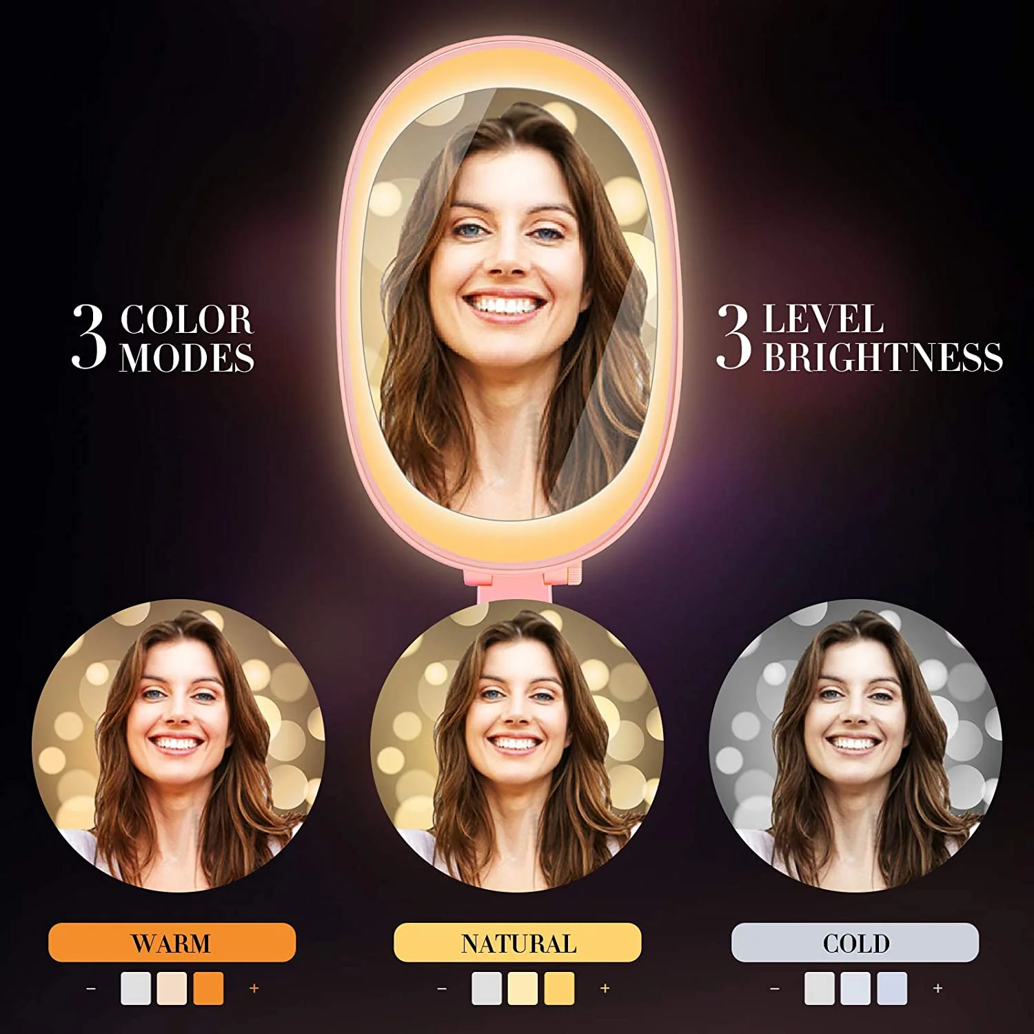 HAVIT F-528 Clip-On Selfie Ring Light with 48 LED Mirror & 3 Light Modes - Image 3