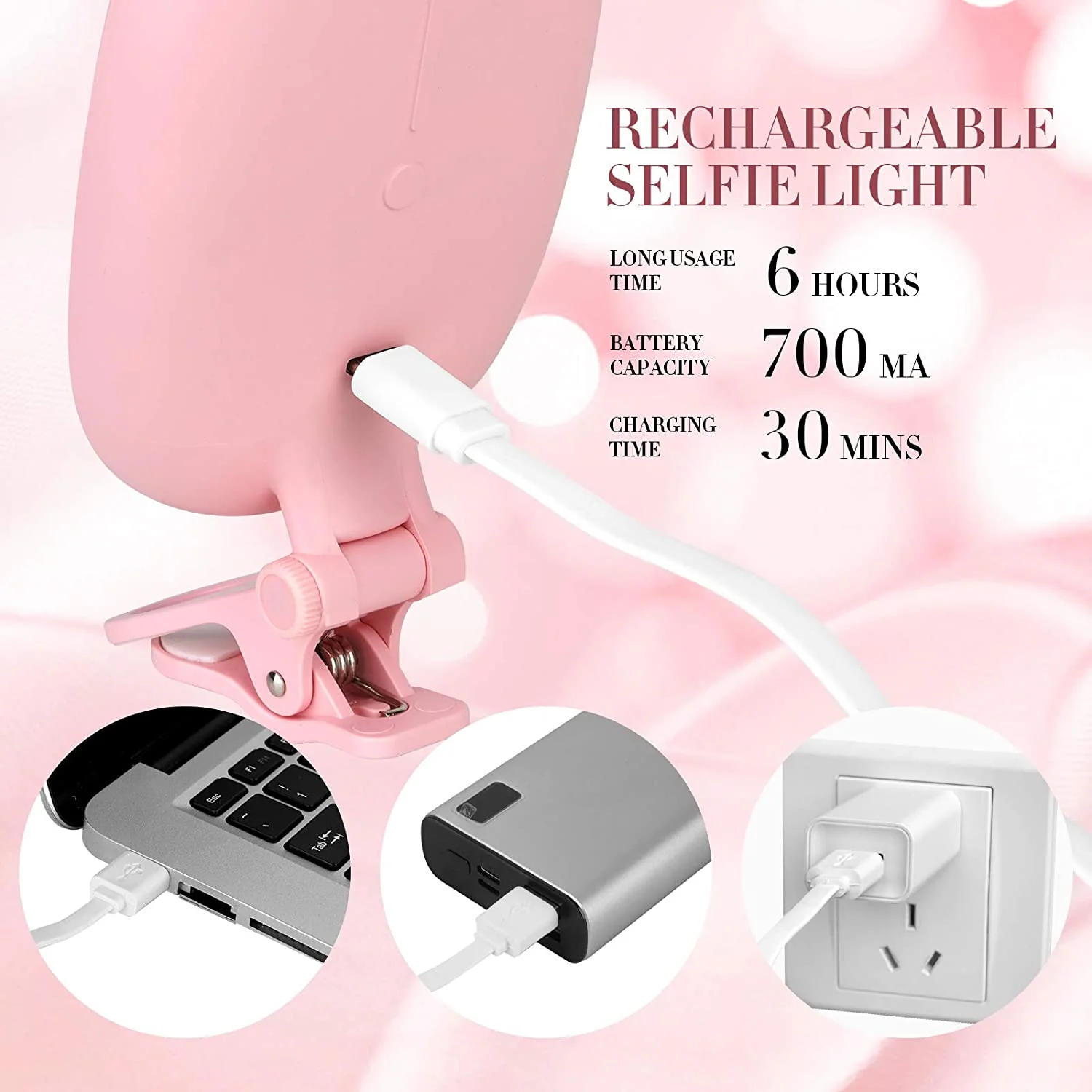 HAVIT F-528 Clip-On Selfie Ring Light with 48 LED Mirror & 3 Light Modes - Image 5