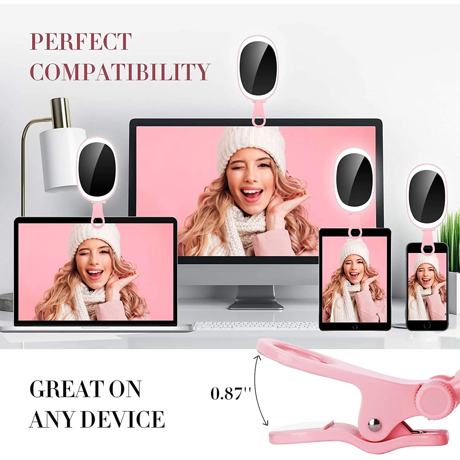 HAVIT F-528 Clip-On Selfie Ring Light with 48 LED Mirror & 3 Light Modes - Image 8