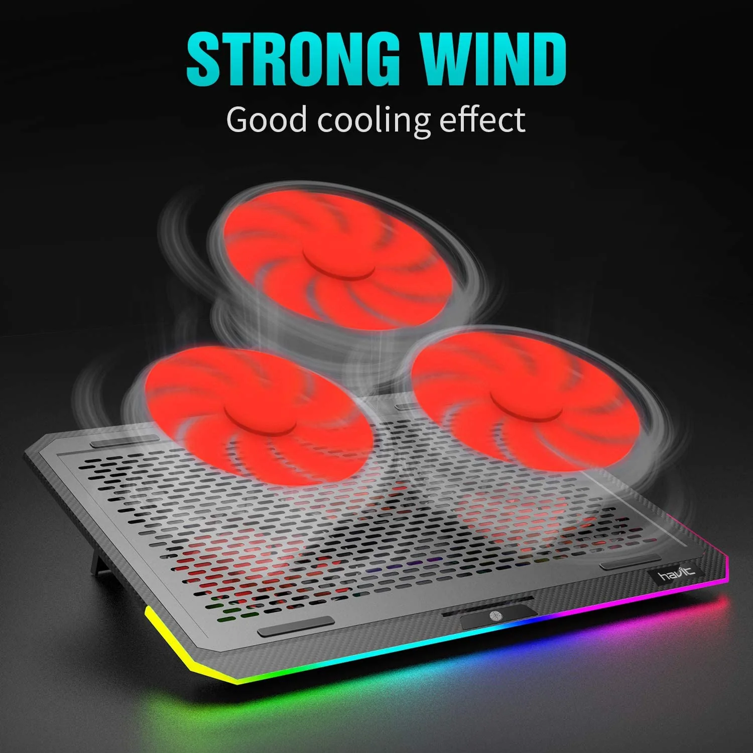HAVIT F2073 Gaming Laptop Cooling Pad for 15.6-17 Inch Laptop with RGB Backlight & Touch Control - Image 11