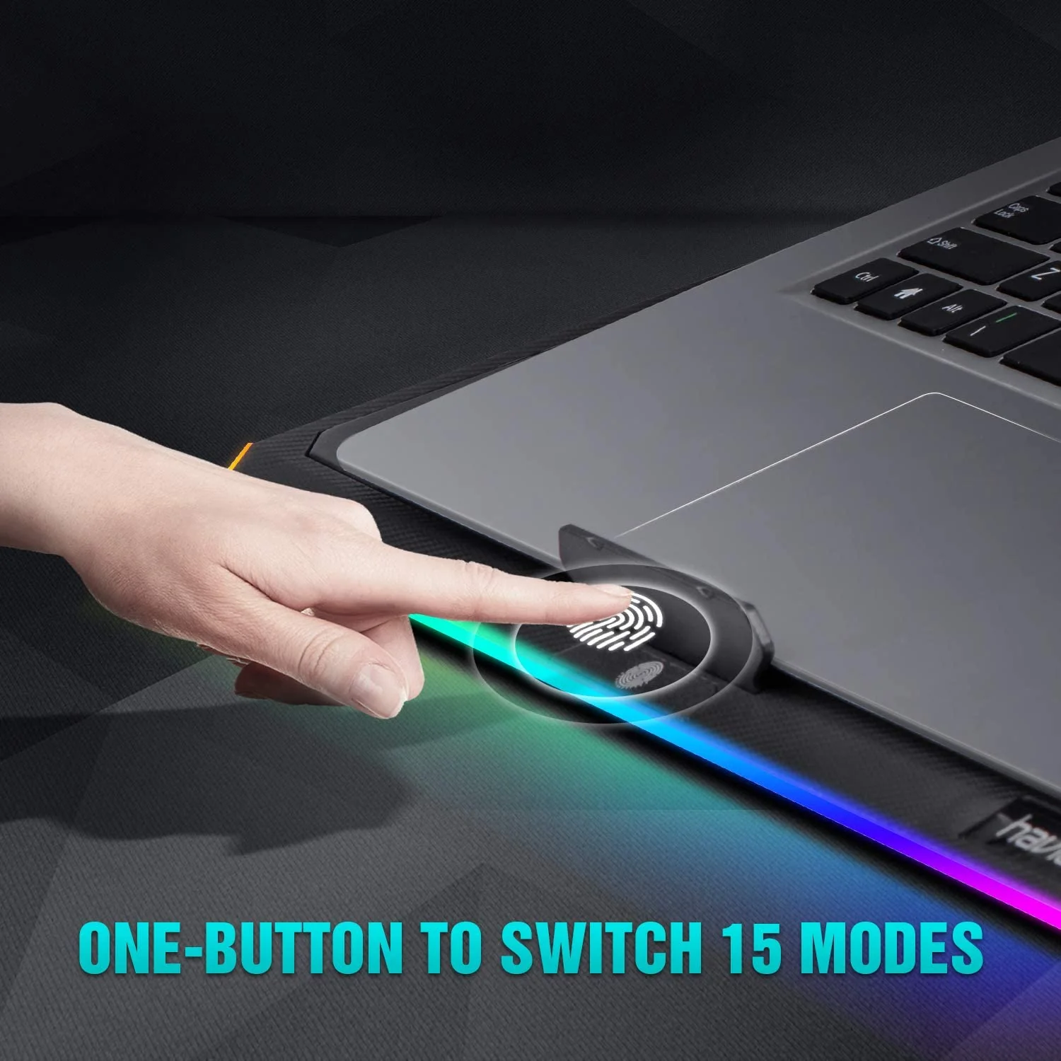 HAVIT F2073 Gaming Laptop Cooling Pad for 15.6-17 Inch Laptop with RGB Backlight & Touch Control - Image 14