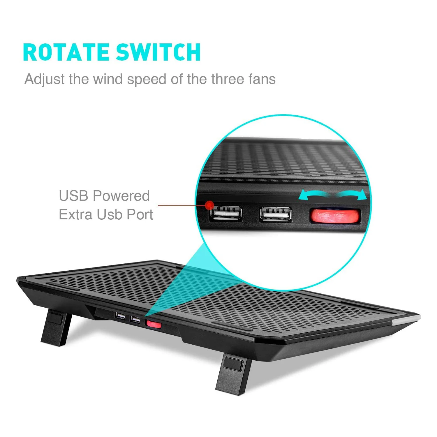 HAVIT F2073 Gaming Laptop Cooling Pad for 15.6-17 Inch Laptop with RGB Backlight & Touch Control - Image 17