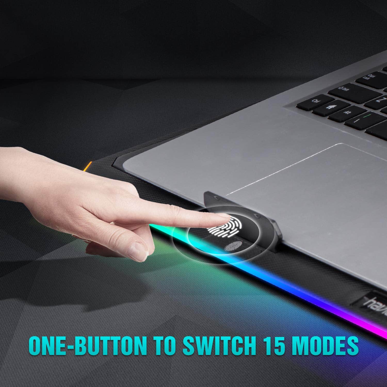 HAVIT F2073 Gaming Laptop Cooling Pad for 15.6-17 Inch Laptop with RGB Backlight & Touch Control - Image 5