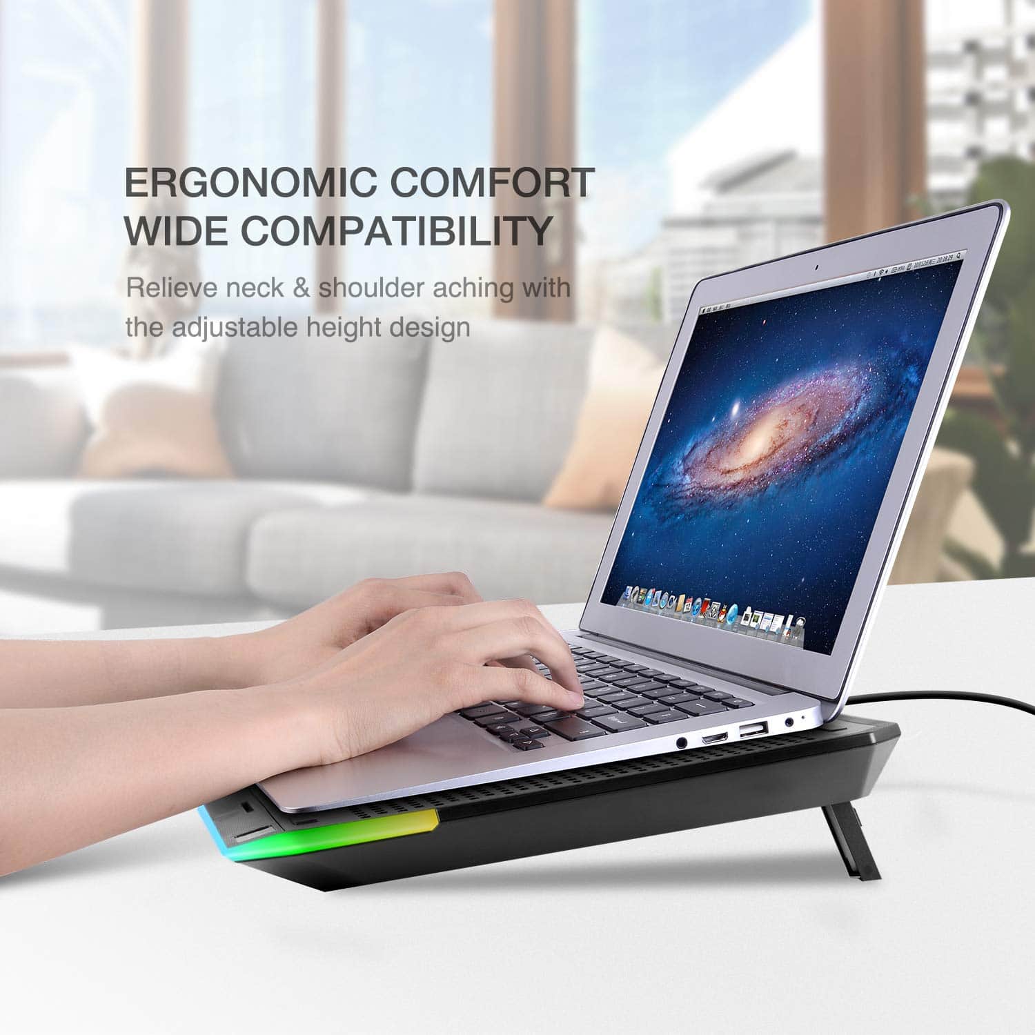 HAVIT F2073 Gaming Laptop Cooling Pad for 15.6-17 Inch Laptop with RGB Backlight & Touch Control - Image 7