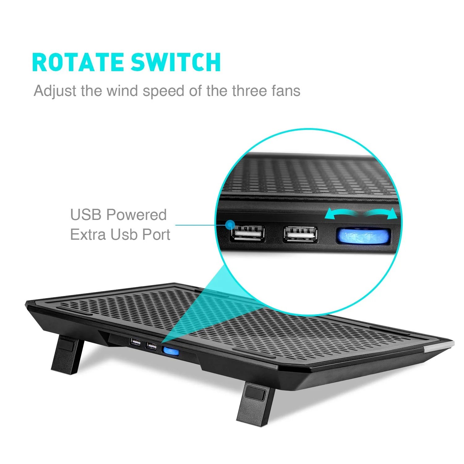 HAVIT F2073 Gaming Laptop Cooling Pad for 15.6-17 Inch Laptop with RGB Backlight & Touch Control - Image 8