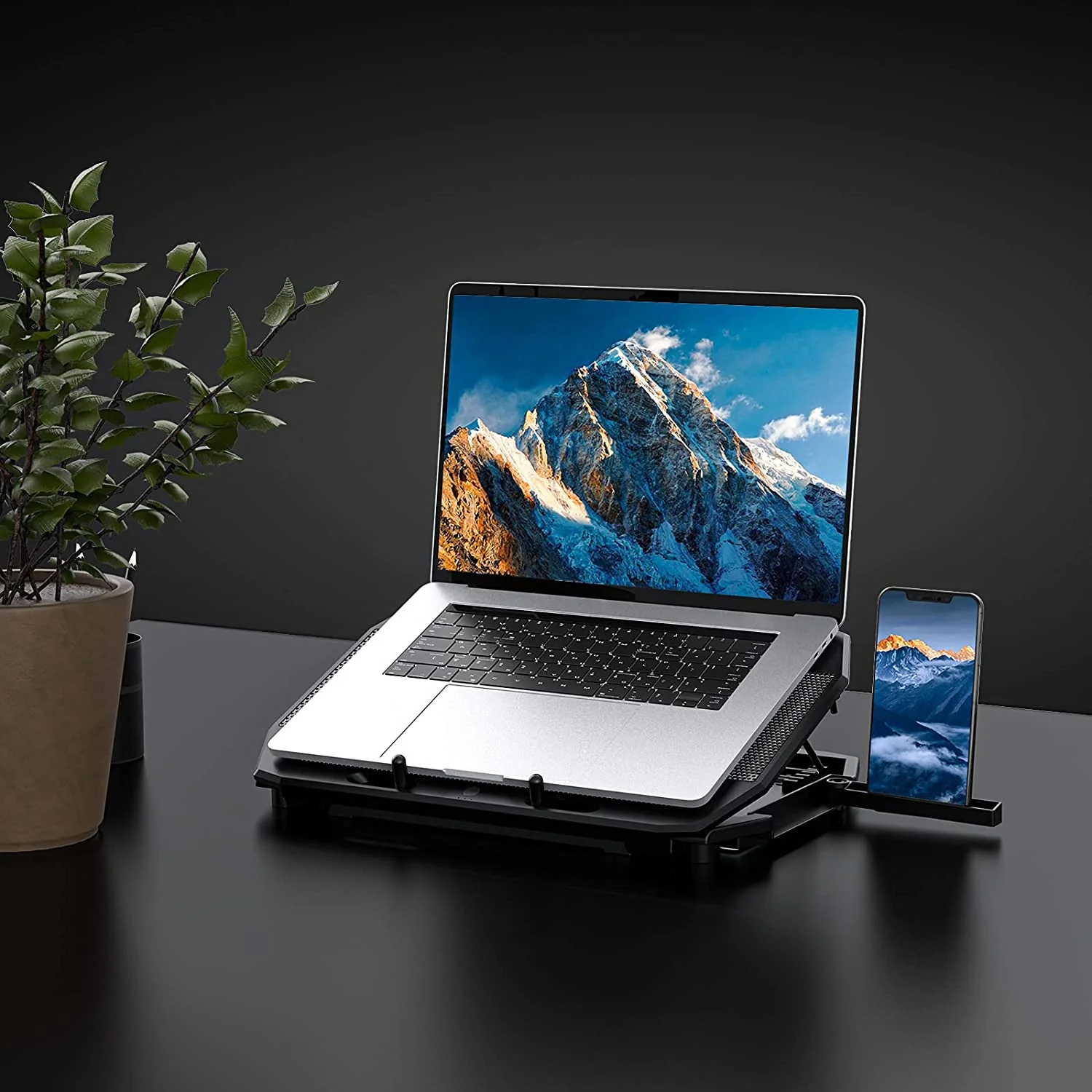 HAVIT G90 RGB Laptop Cooling Pad for 13-17.3 Inch Laptop with Phone Stand & 6 Height Adjustable Cooling Stand - Image 7