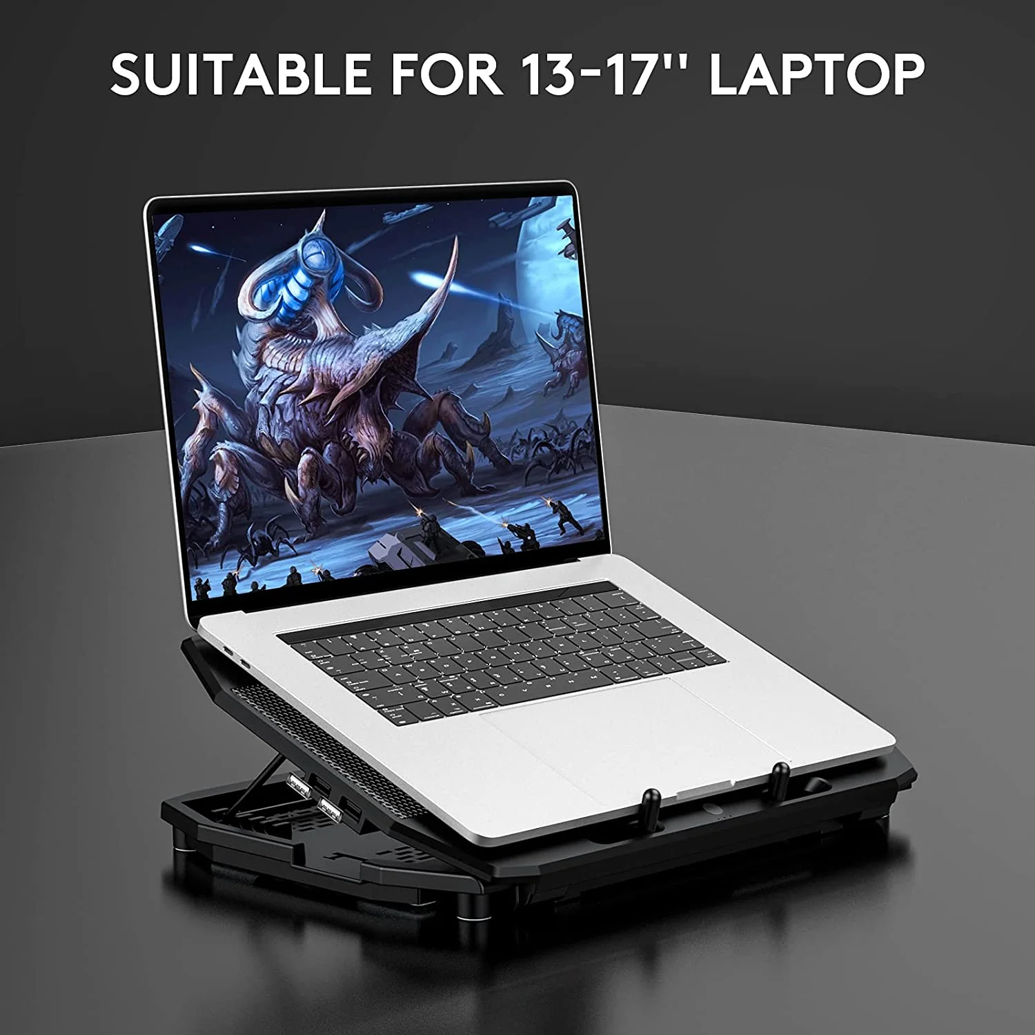 HAVIT G90 RGB Laptop Cooling Pad for 13-17.3 Inch Laptop with Phone Stand & 6 Height Adjustable Cooling Stand - Image 9