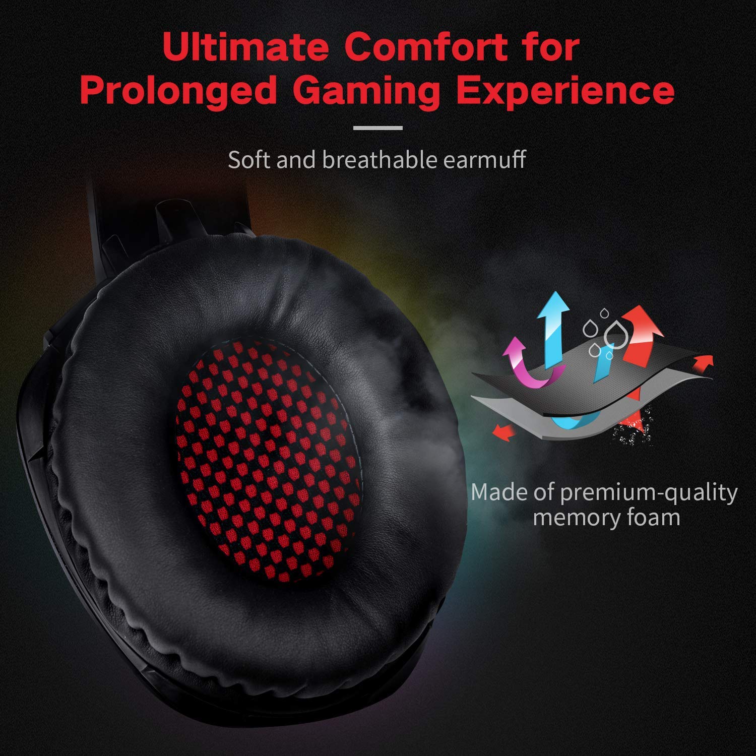 HAVIT H2001D Wired Gaming Headset with LED & Noise Cancelling Mic - Image 2