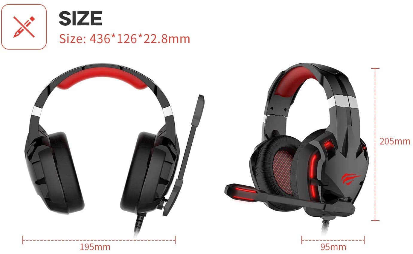 HAVIT H2001D Wired Gaming Headset with LED & Noise Cancelling Mic - Image 7