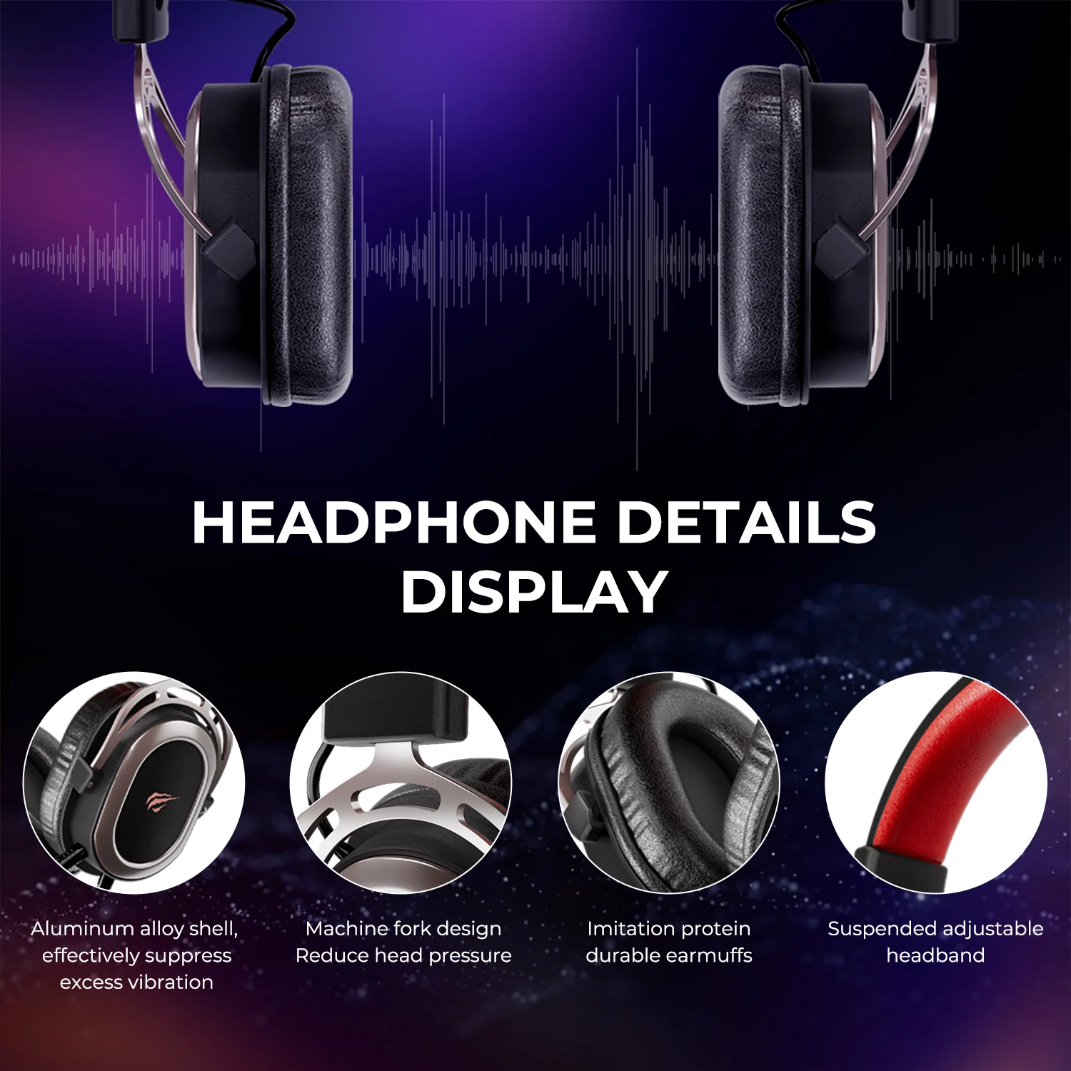 HAVIT H2008D Wired Gaming Headphones Detachable MIC 3.5mm Plug 50mm Drivers Surround Sound - Image 5