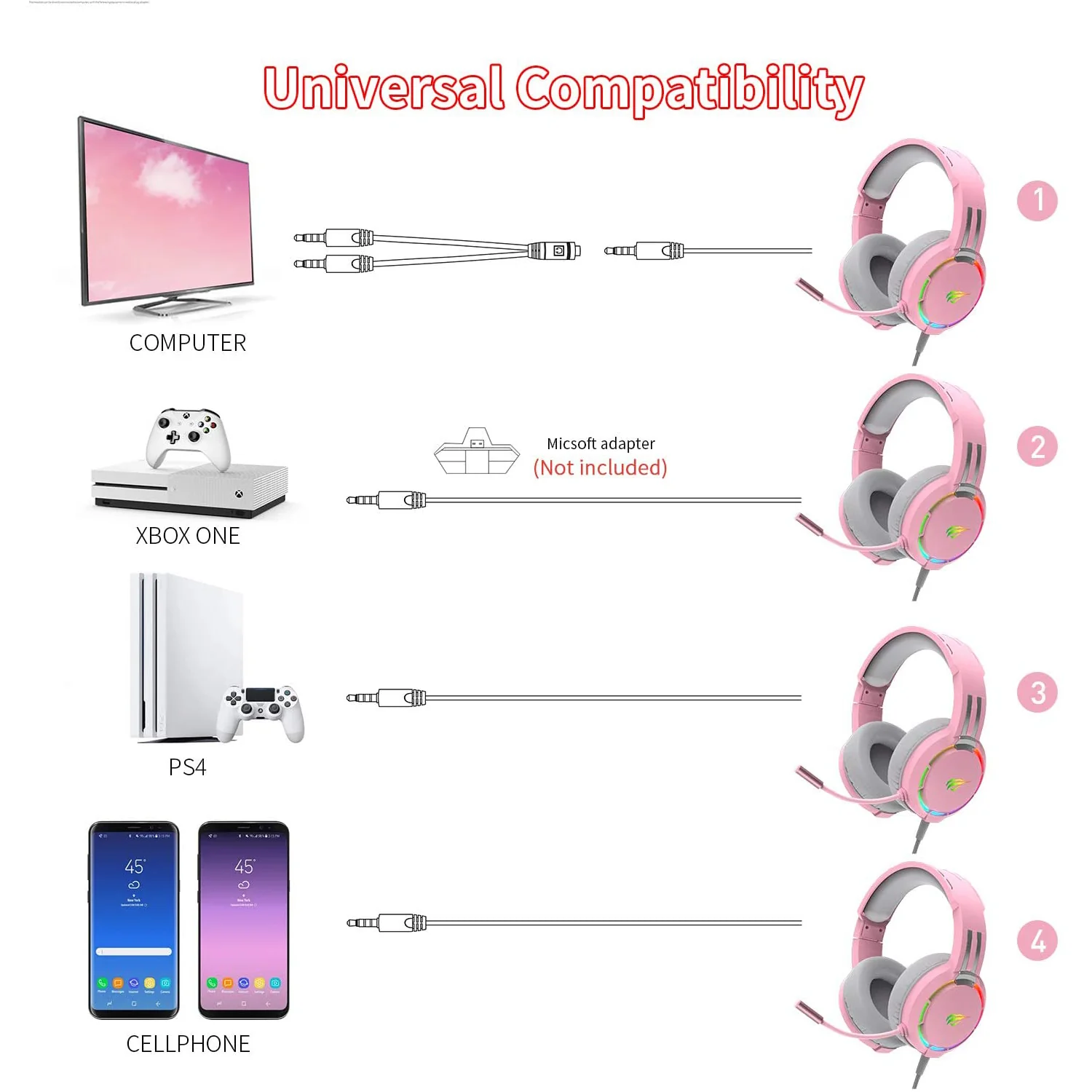 HAVIT H2010D RGB Wired Gaming Headset with Volume Control & HD Microphone - Image 12