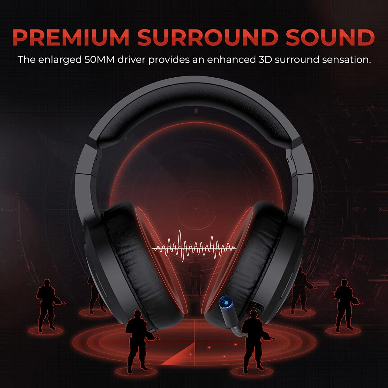HAVIT H2010D RGB Wired Gaming Headset with Volume Control & HD Microphone - Image 5