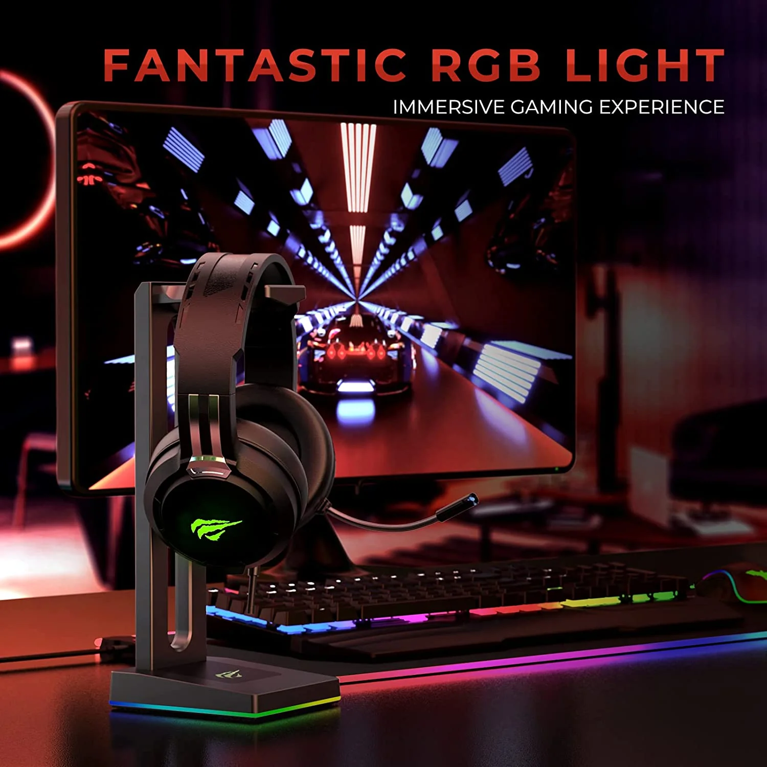 HAVIT H2010D RGB Wired Gaming Headset with Volume Control & HD Microphone - Image 6