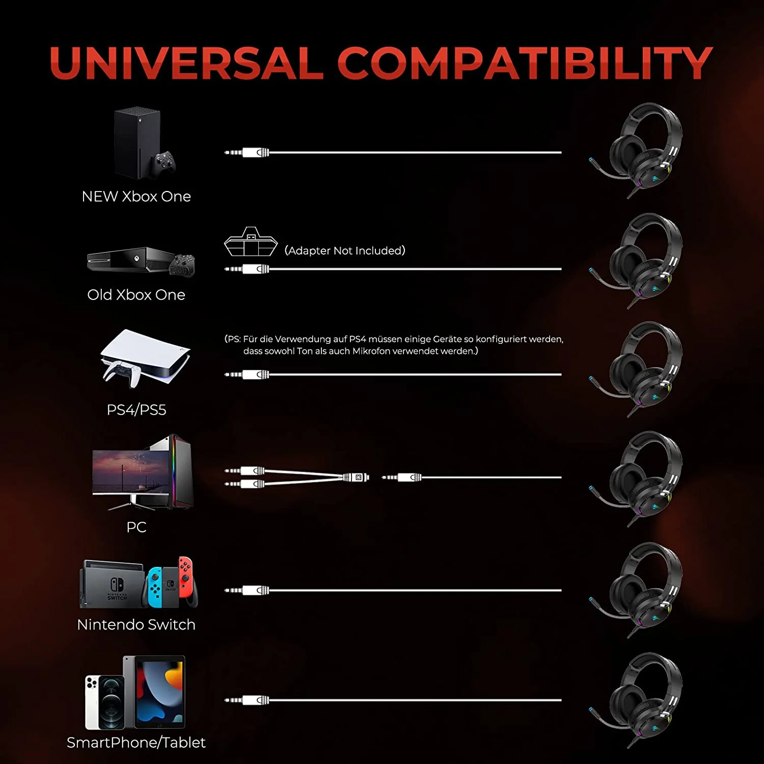 HAVIT H2010D RGB Wired Gaming Headset with Volume Control & HD Microphone - Image 7