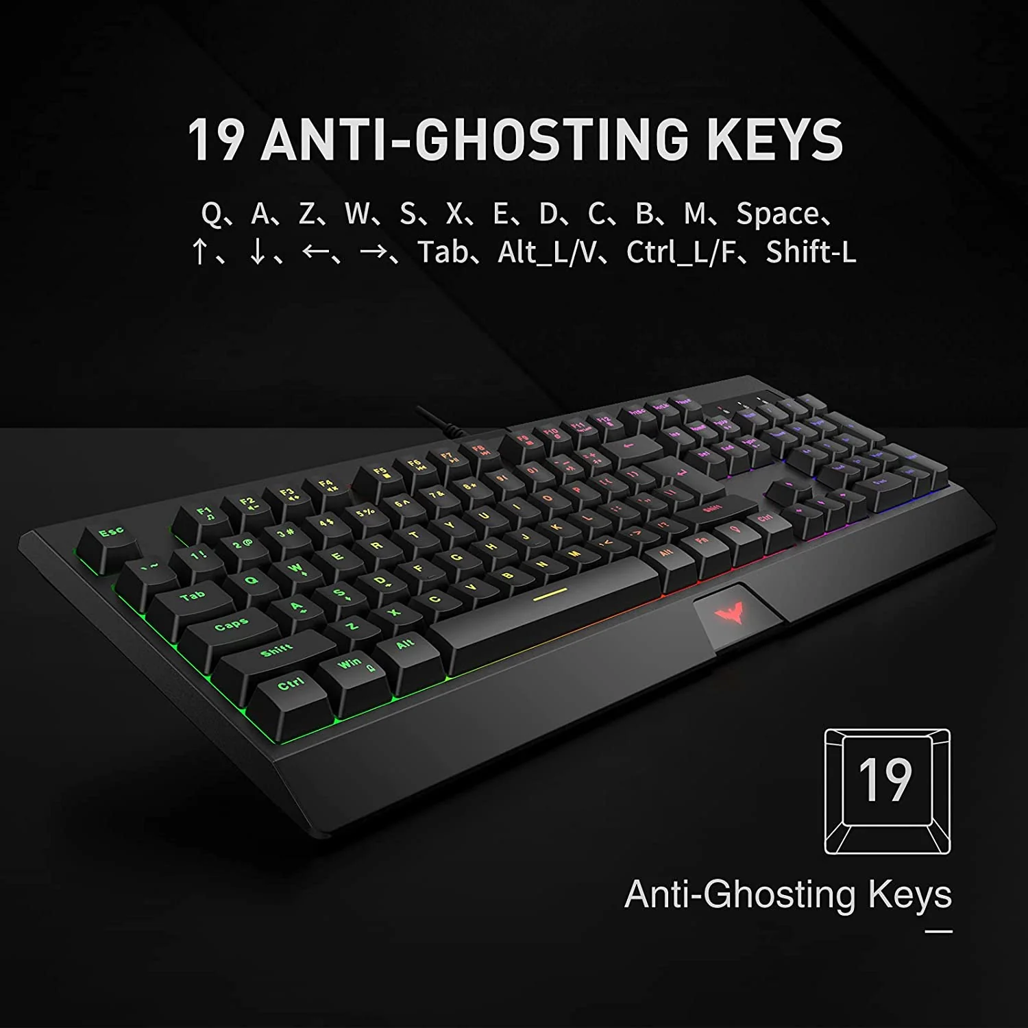 HAVIT KB858L 104 Keys Wired Gaming Keyboard with LED Rainbow Backlit - Image 4