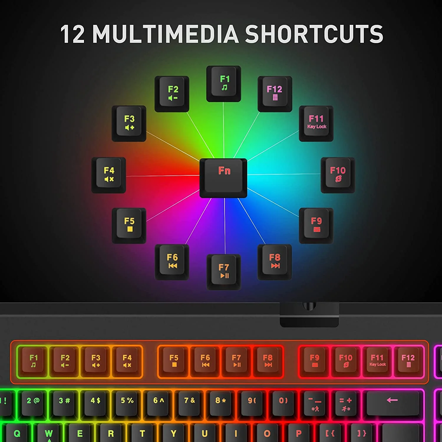 HAVIT KB858L 104 Keys Wired Gaming Keyboard with LED Rainbow Backlit - Image 6