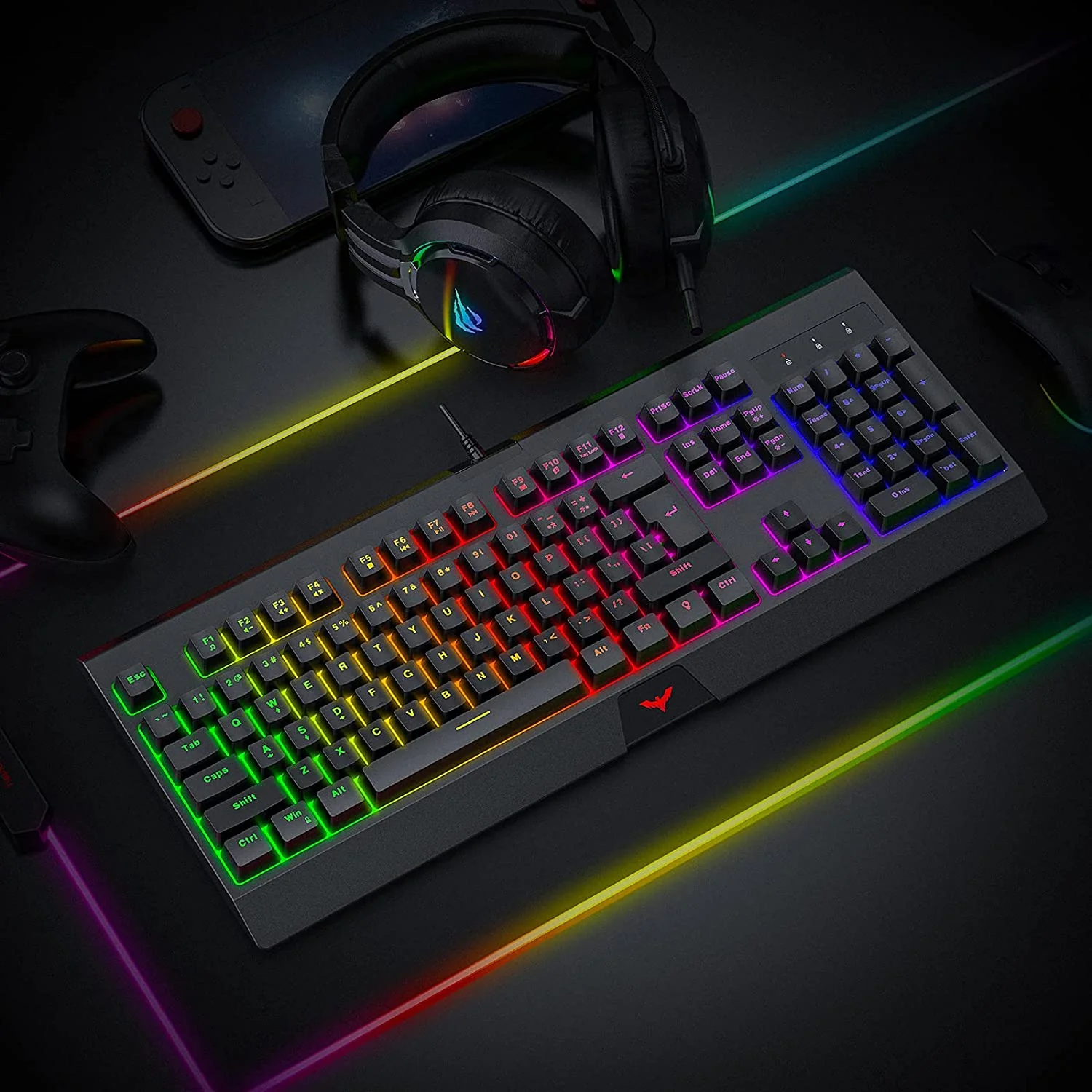 HAVIT KB858L 104 Keys Wired Gaming Keyboard with LED Rainbow Backlit - Image 7