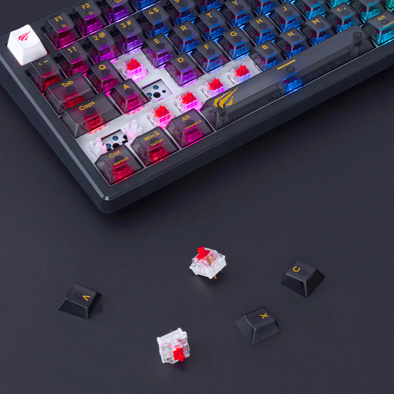 HAVIT KB875L Fully Transparent Backlit Mechanical Gaming Keyboard - Image 3