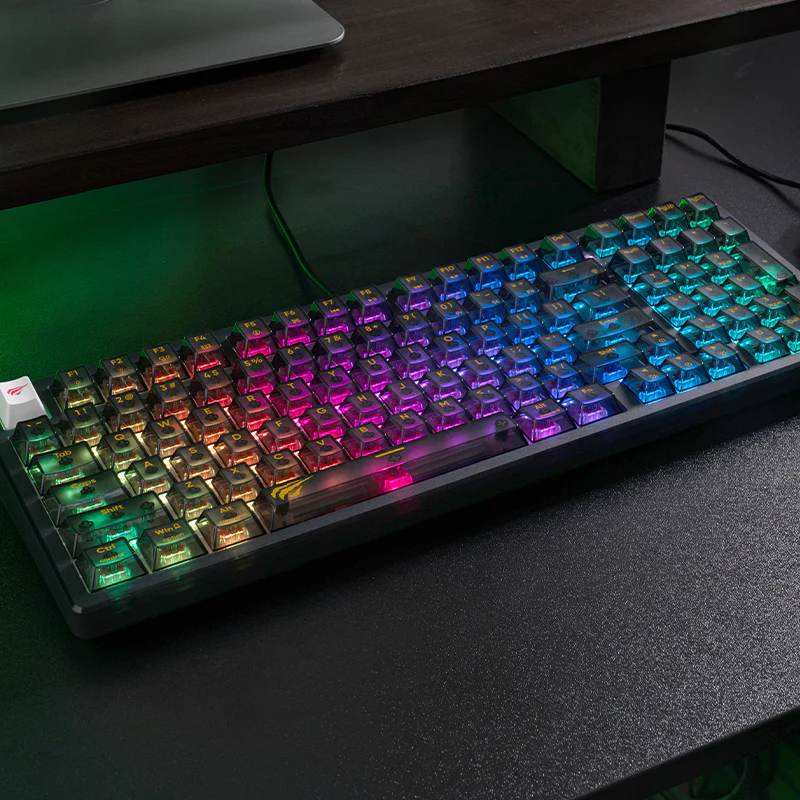 HAVIT KB875L Fully Transparent Backlit Mechanical Gaming Keyboard - Image 4