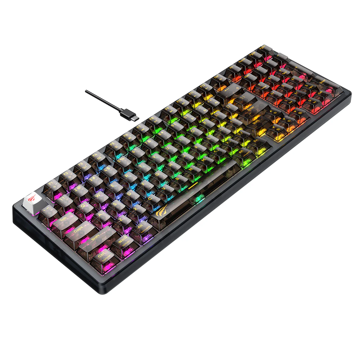 HAVIT KB875L Fully Transparent Backlit Mechanical Gaming Keyboard - Image 5