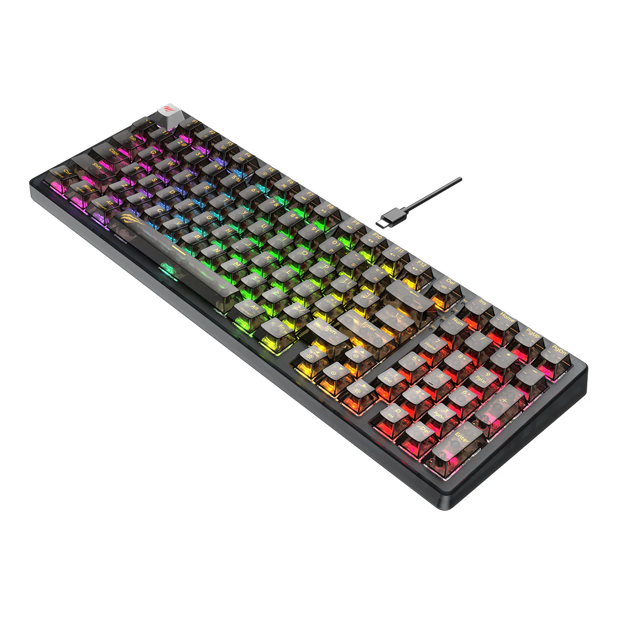 HAVIT KB875L Fully Transparent Backlit Mechanical Gaming Keyboard - Image 6