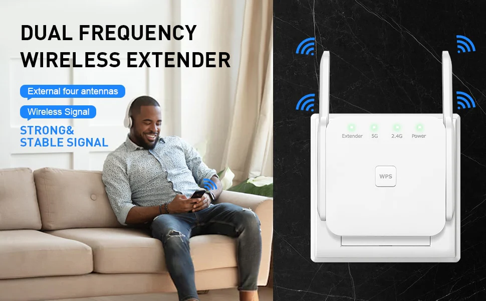 HAVIT HV-1200ZJ WiFi Range Extender with 2.4/5GHz Dual Band - Image 3