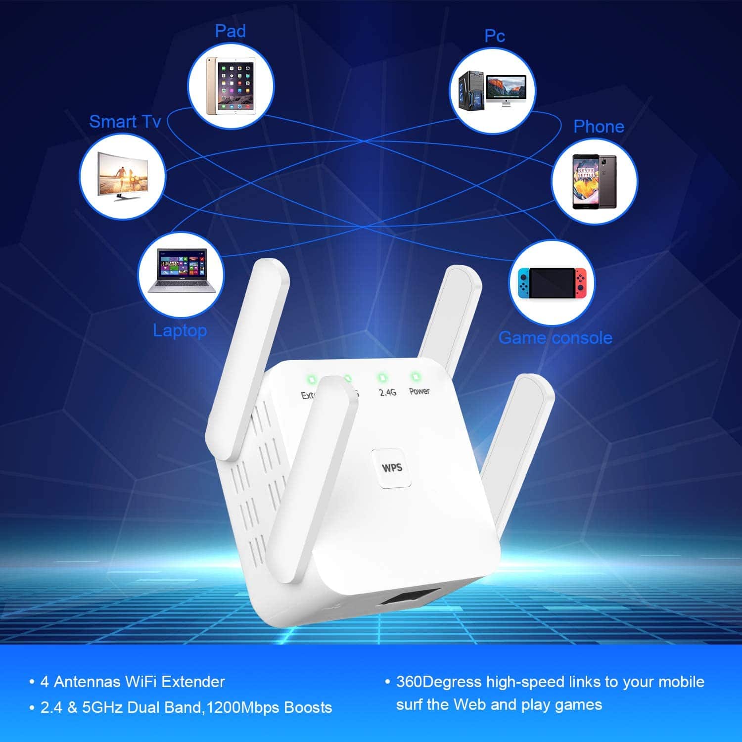 HAVIT HV-1200ZJ WiFi Range Extender with 2.4/5GHz Dual Band - Image 8