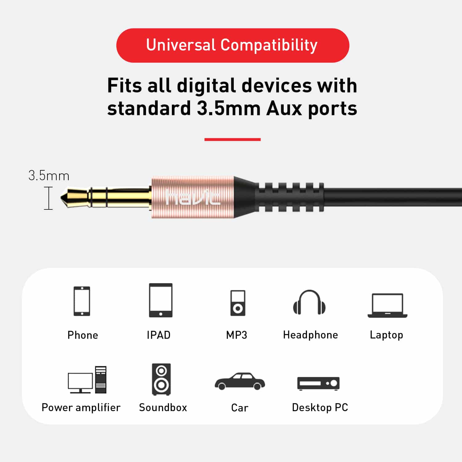 HAVIT HV-CB619X 3.5mm Male Jack to Male Stereo Coiled Aux Cable - Image 6