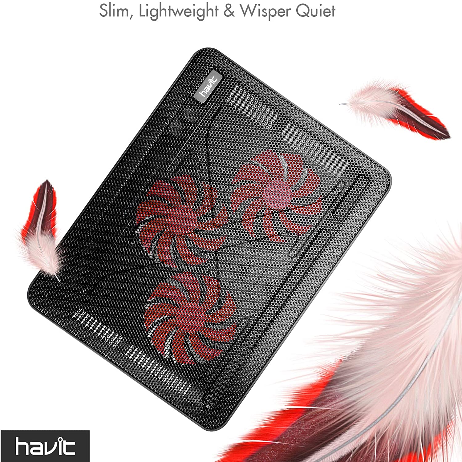 HAVIT HV-F2056 15.6"-17" Laptop Cooler Cooling Pad - Portable USB Powered (3 Fans) - Image 14