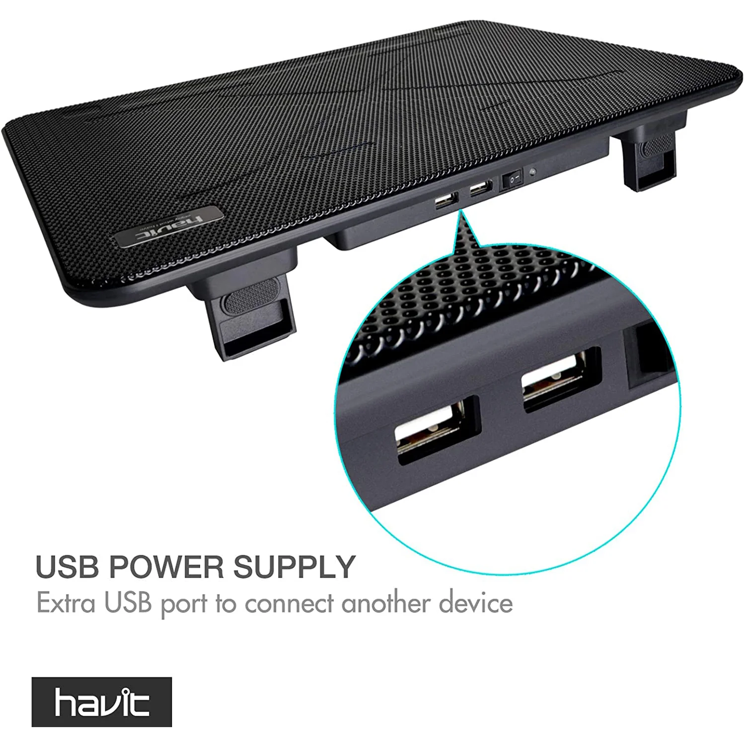 HAVIT HV-F2056 15.6"-17" Laptop Cooler Cooling Pad - Portable USB Powered (3 Fans) - Image 17