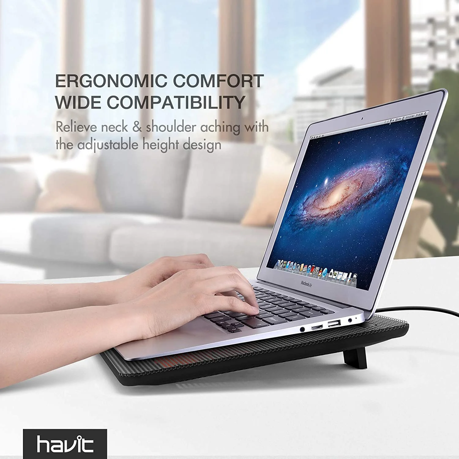 HAVIT HV-F2056 15.6"-17" Laptop Cooler Cooling Pad - Portable USB Powered (3 Fans) - Image 19