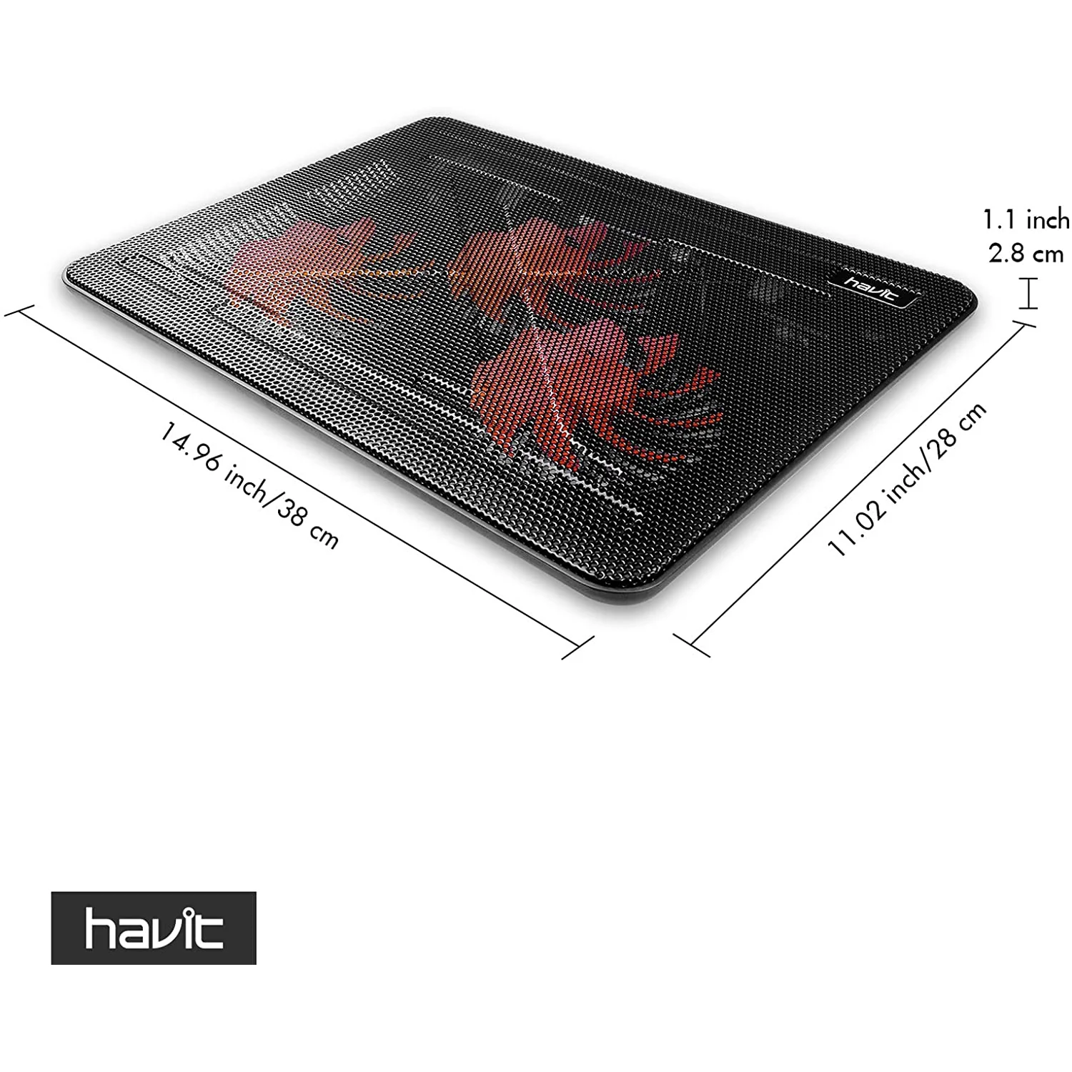 HAVIT HV-F2056 15.6"-17" Laptop Cooler Cooling Pad - Portable USB Powered (3 Fans) - Image 20