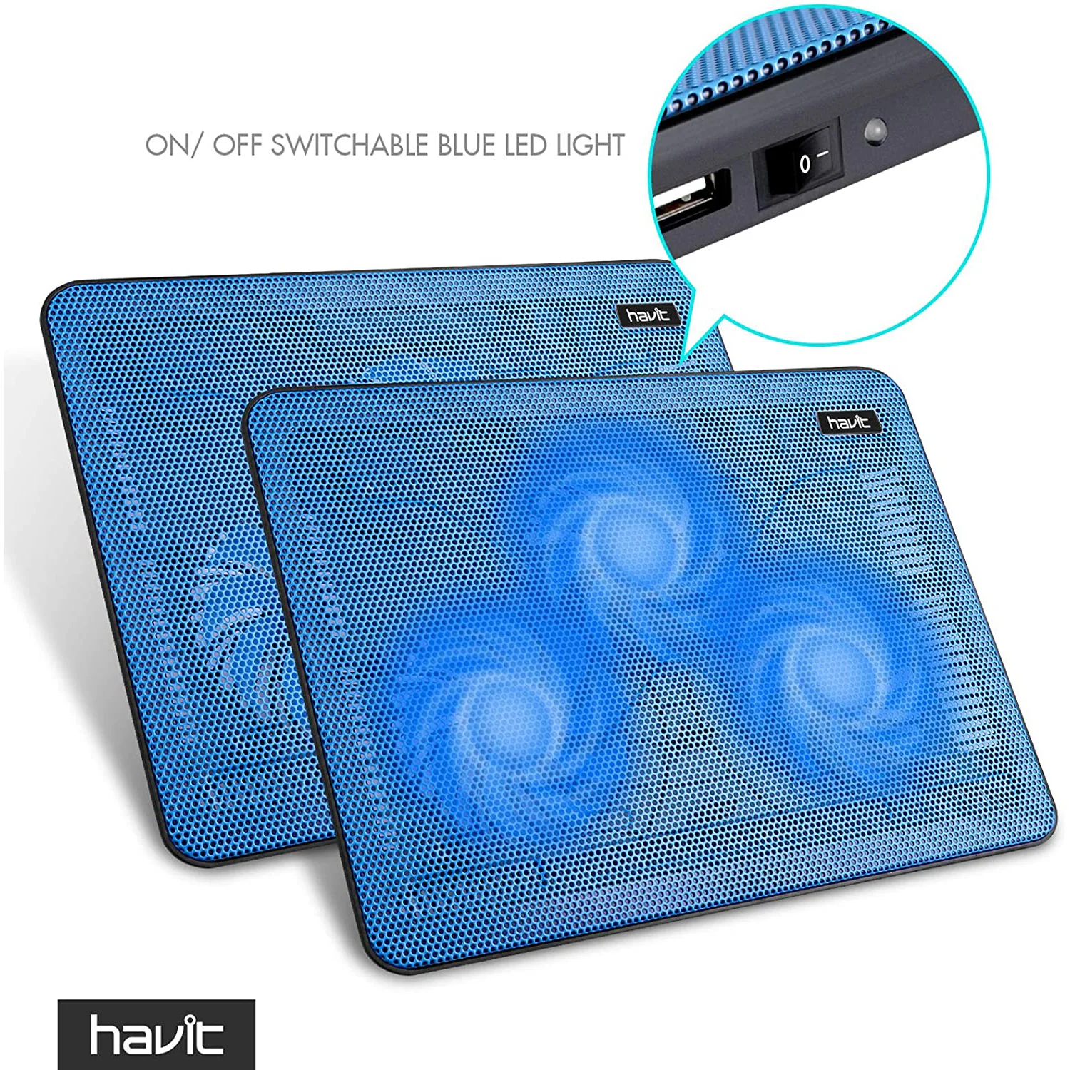 HAVIT HV-F2056 15.6"-17" Laptop Cooler Cooling Pad - Portable USB Powered (3 Fans) - Image 23