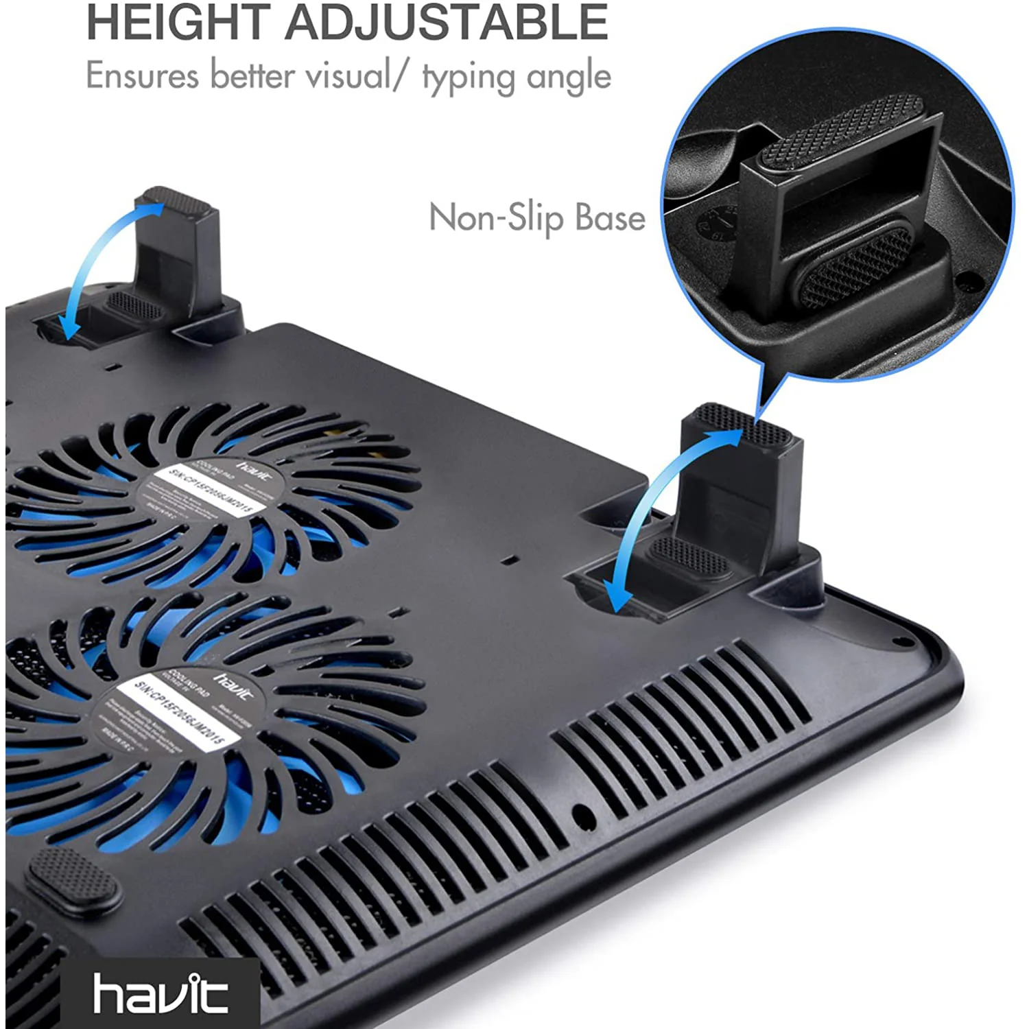 HAVIT HV-F2056 15.6"-17" Laptop Cooler Cooling Pad - Portable USB Powered (3 Fans) - Image 27
