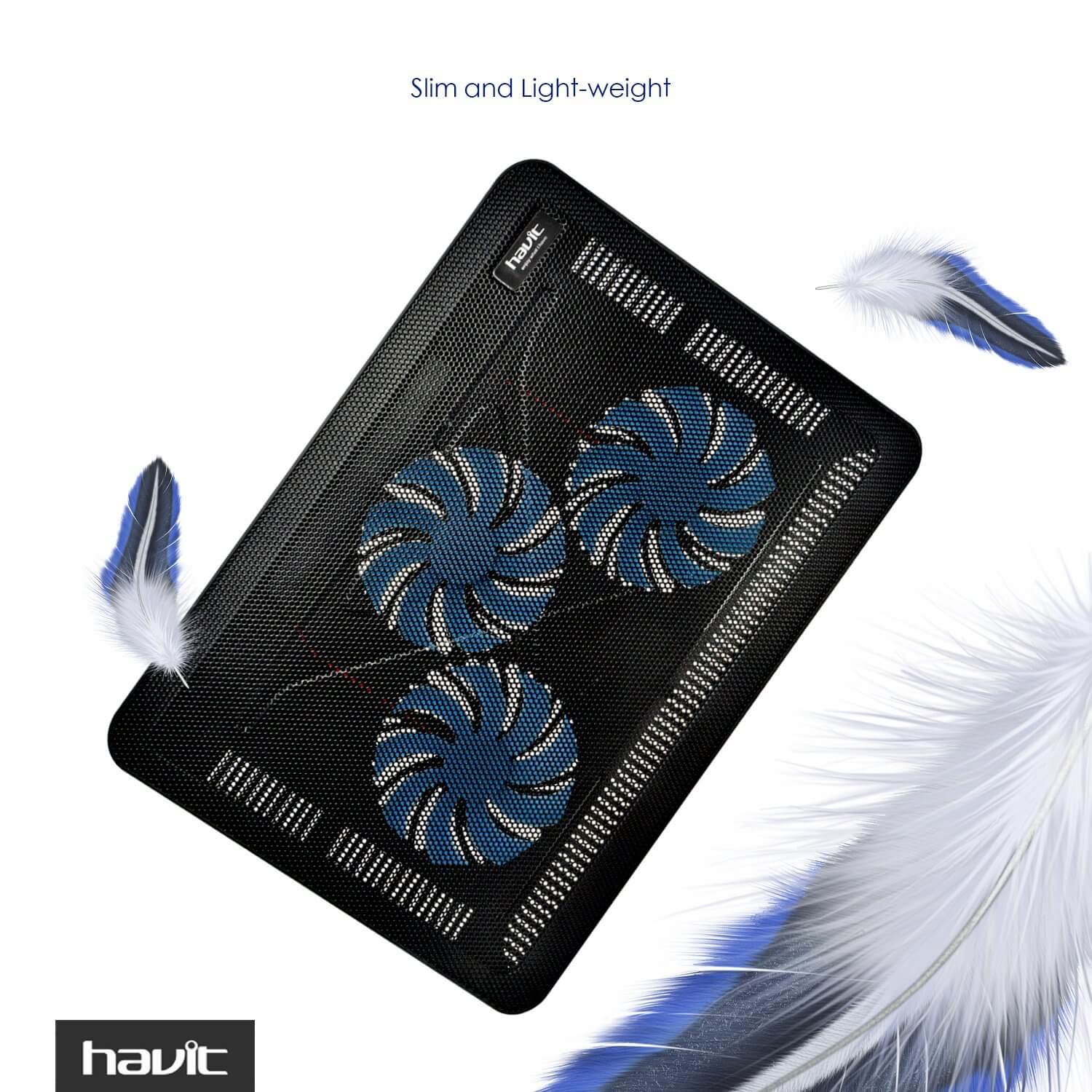 HAVIT HV-F2056 15.6"-17" Laptop Cooler Cooling Pad - Portable USB Powered (3 Fans) - Image 3