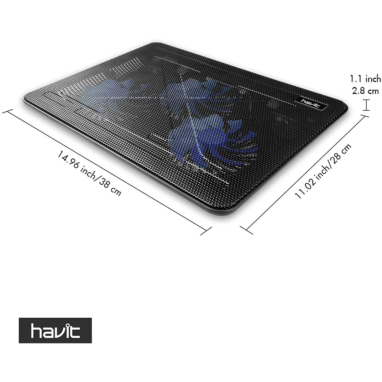 HAVIT HV-F2056 15.6"-17" Laptop Cooler Cooling Pad - Portable USB Powered (3 Fans) - Image 9