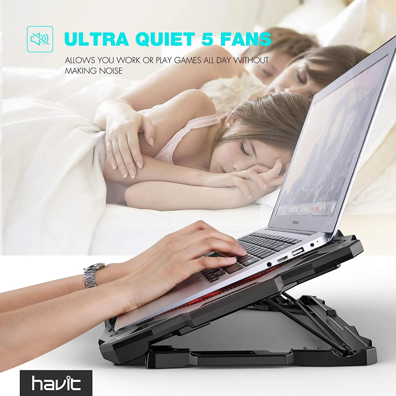 HAVIT HV-F2068 5-Fan Laptop Cooler for 14-17 Inch Laptops - Image 28