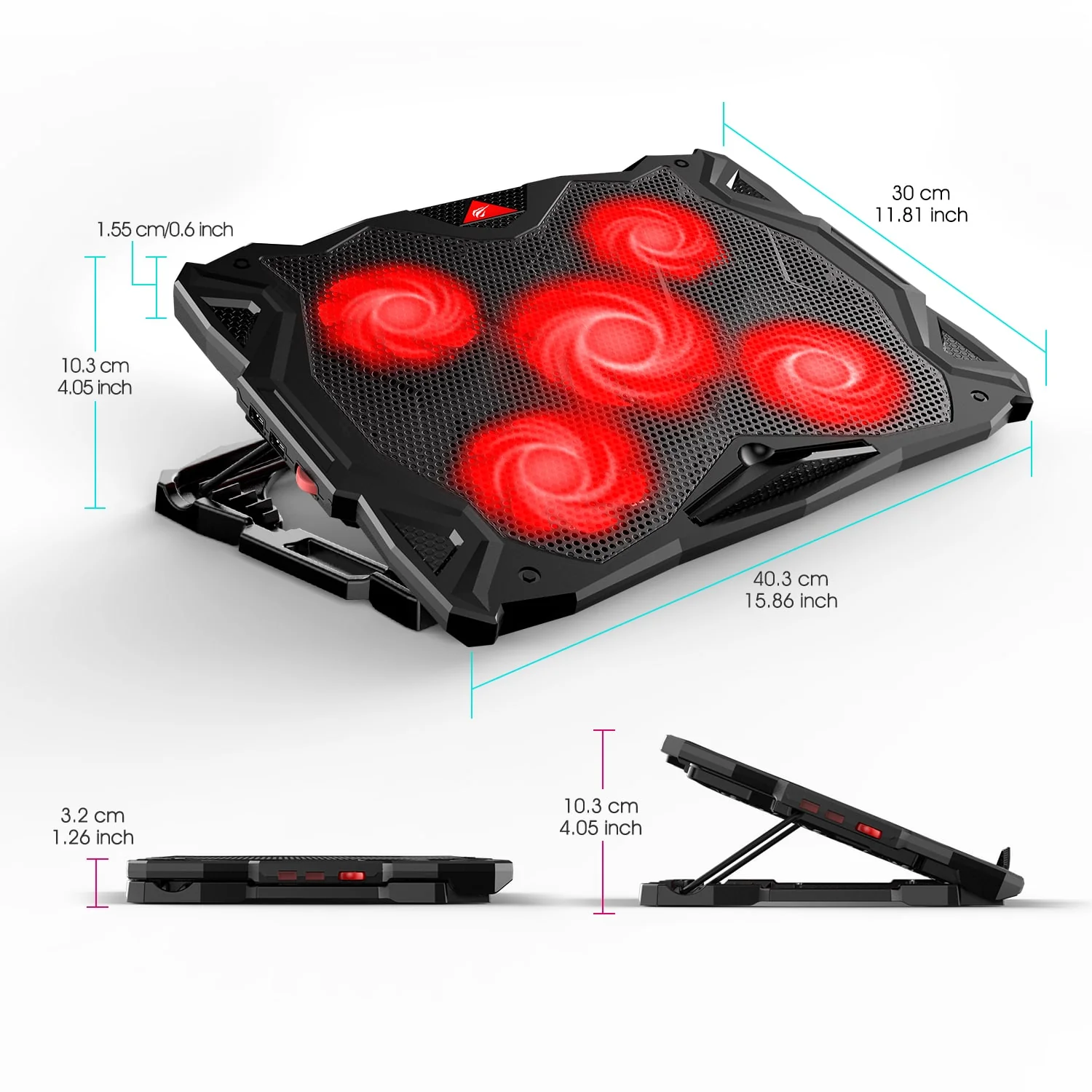 HAVIT HV-F2068 5-Fan Laptop Cooler for 14-17 Inch Laptops - Image 29