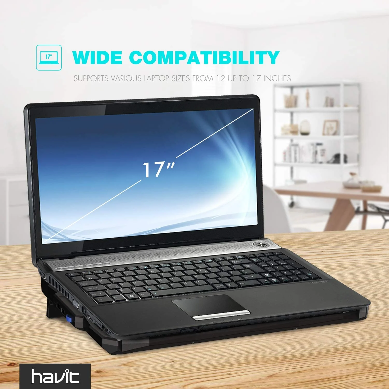 HAVIT HV-F2068 5-Fan Laptop Cooler for 14-17 Inch Laptops - Image 7