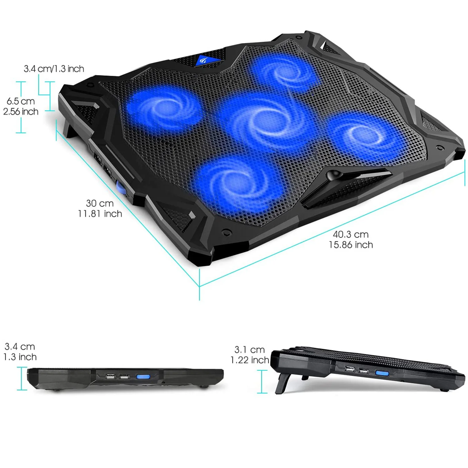 HAVIT HV-F2068 5-Fan Laptop Cooler for 14-17 Inch Laptops - Image 9
