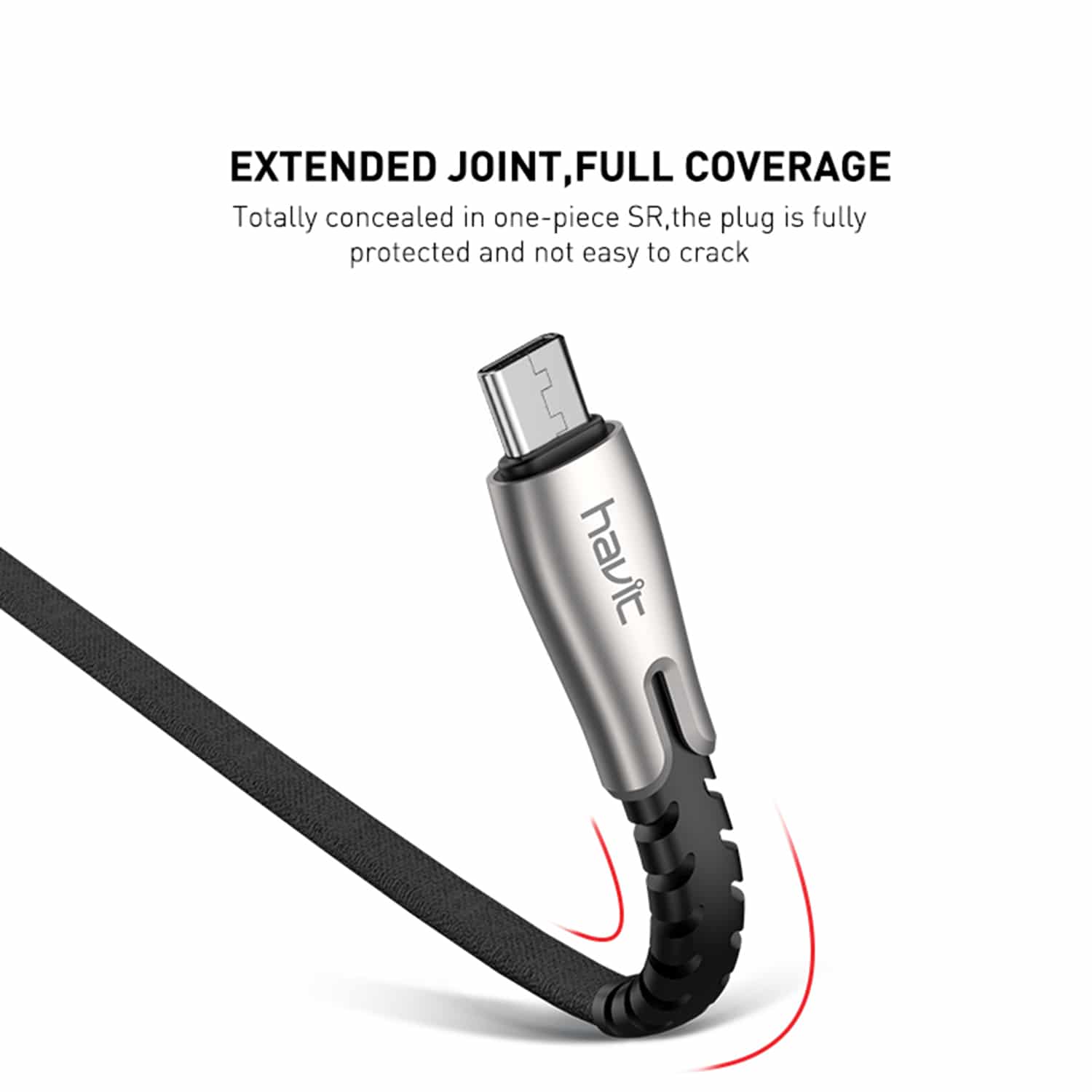 HAVIT HV-H6112 USB 2.0 A-Male to Micro B Charger Cable, Fast Charging, Silver - Image 9