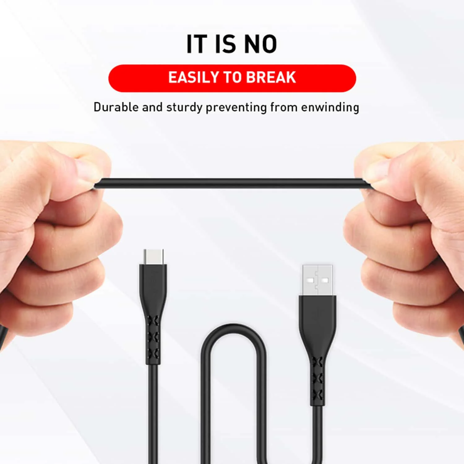 HAVIT HV-H68 USB To Type-C Cable,  2.0A Fast Charger, Black - Image 5