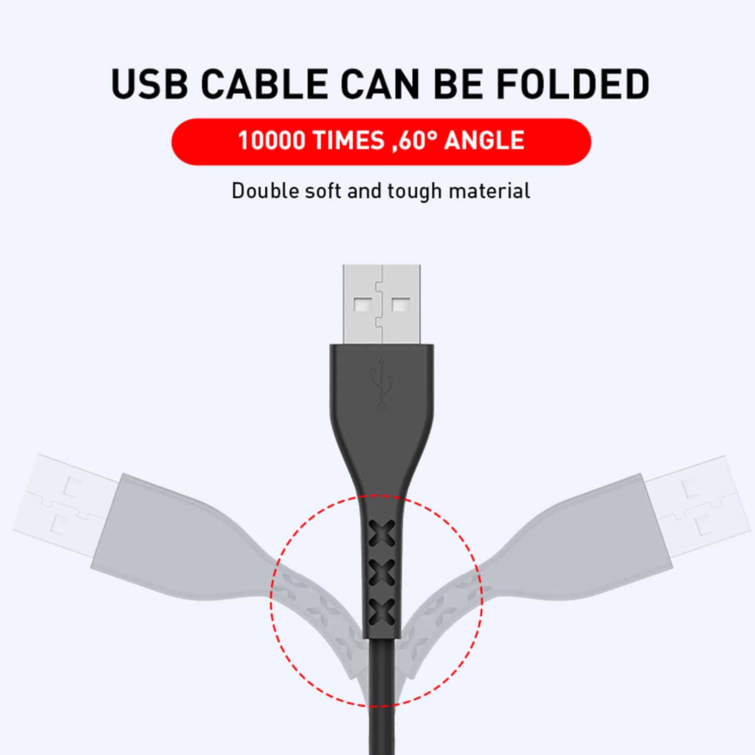 HAVIT HV-H68 USB To Type-C Cable,  2.0A Fast Charger, Black - Image 6