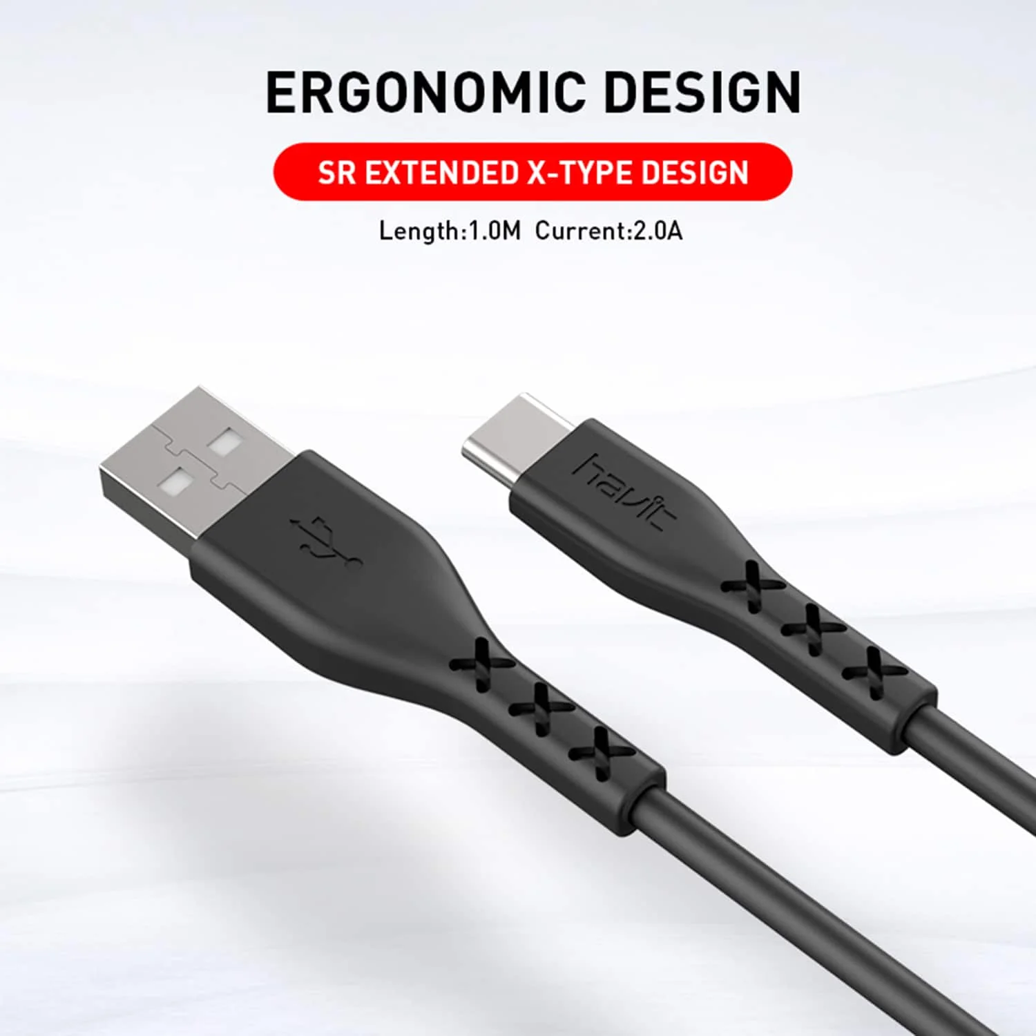 HAVIT HV-H68 USB To Type-C Cable,  2.0A Fast Charger, Black - Image 7