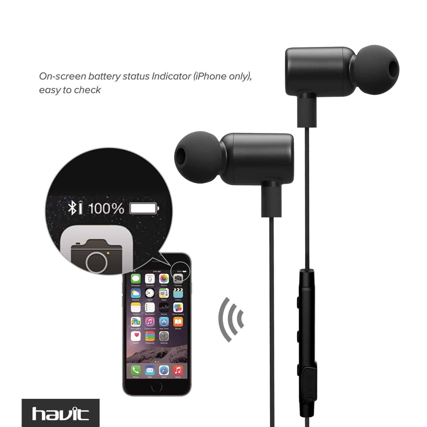 HAVIT HV-H927BT Wireless Bluetooth 4.1 In-Ear Sports Earbuds - Image 8