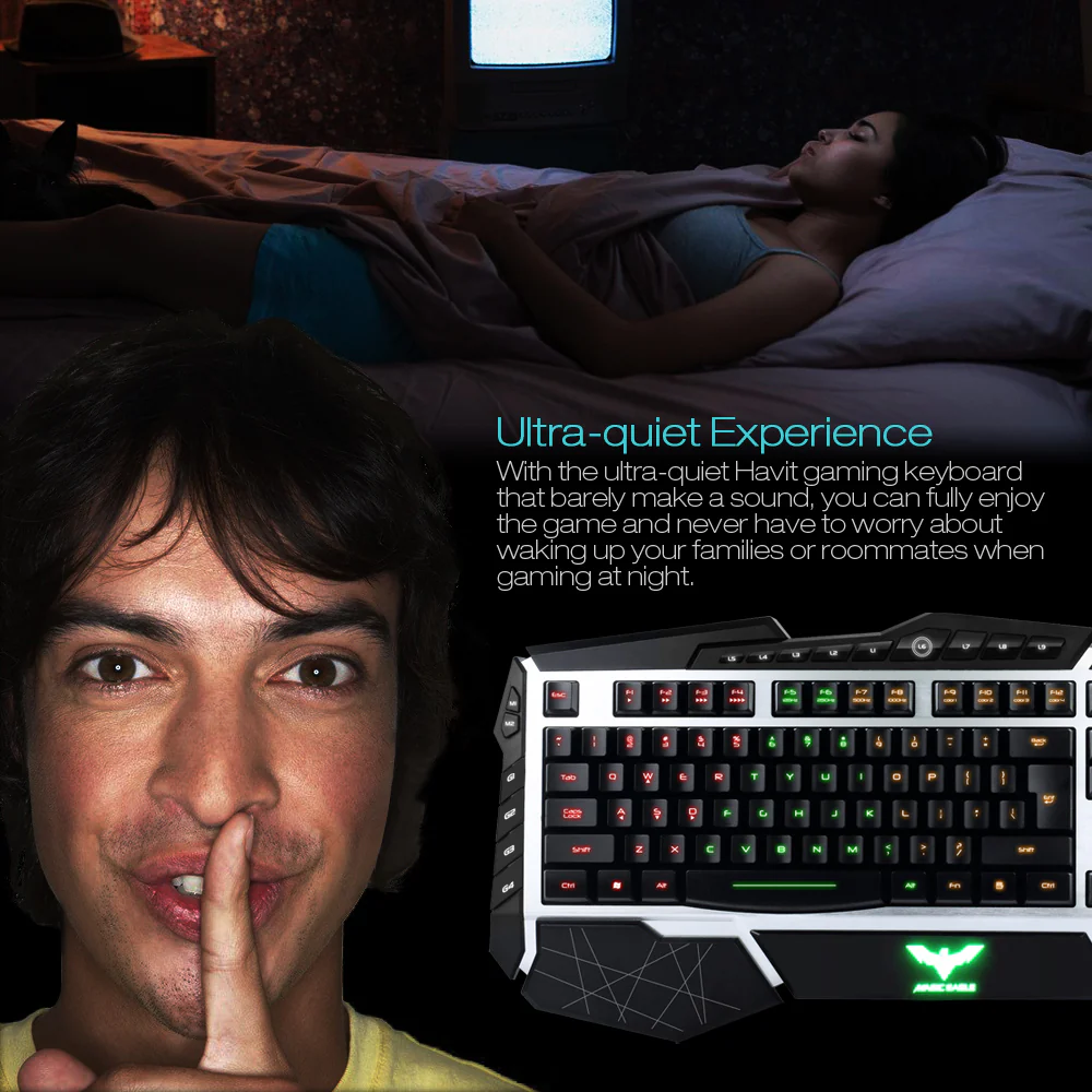 HAVIT Lammergeier HV-KB346L Programmable Backlit Gaming Keyboard - Image 8
