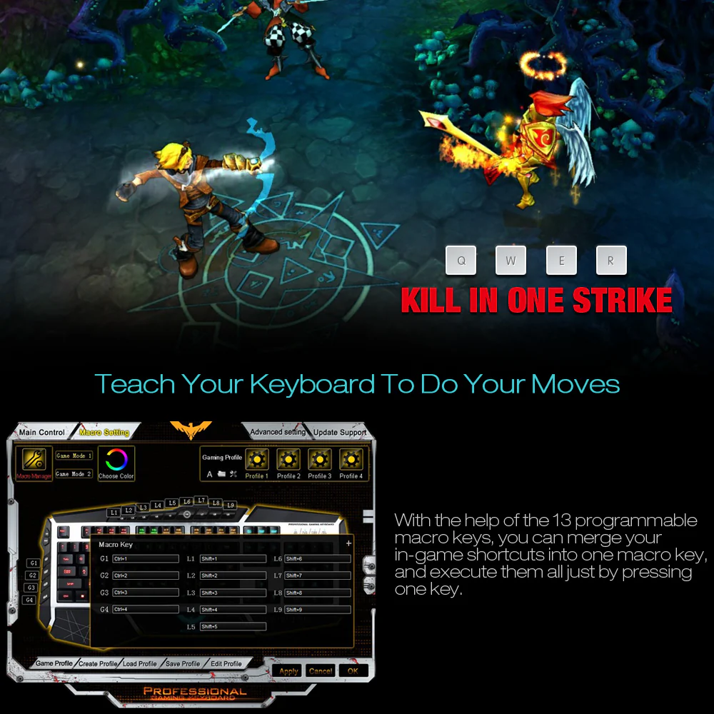HAVIT Lammergeier HV-KB346L Programmable Backlit Gaming Keyboard - Image 9