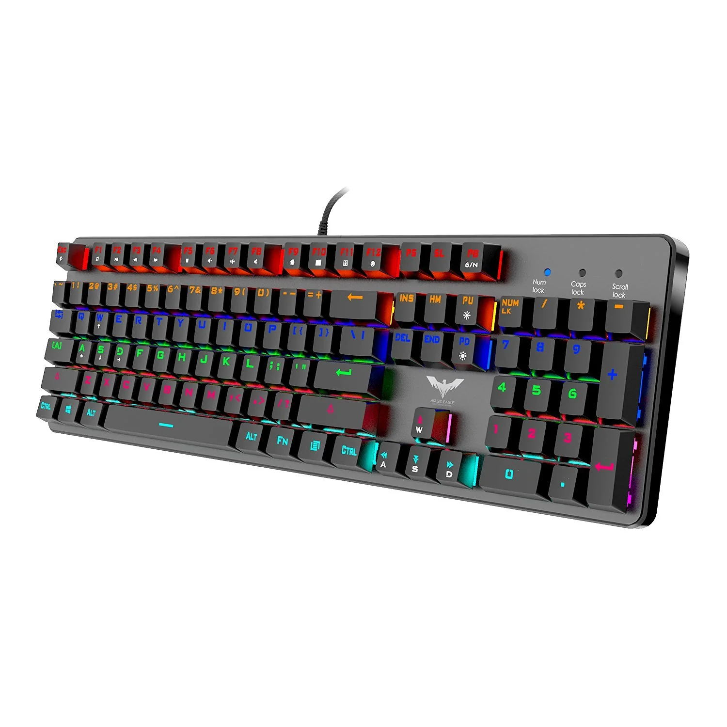 HAVIT HV-KB366L RGB Backlit Mechanical Gaming Keyboard, Blue Switch, NKRO, Metal, Silver - Image 6